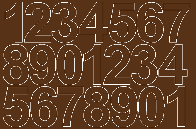 Cyfry samoprzylepne 10 cm brązowy z połyskiem