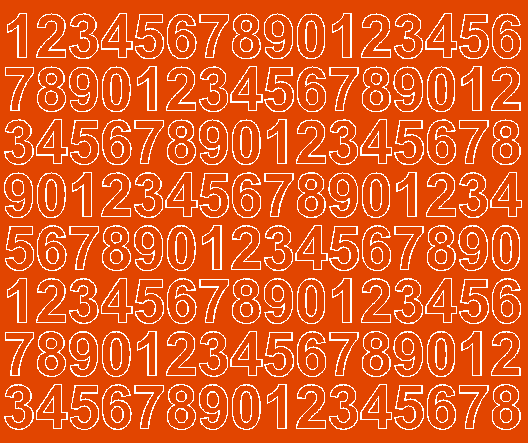 Cyfry samoprzylepne 2 cm pomarańczowy z połyskiem