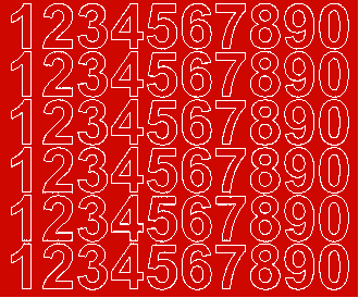 Cyfry samoprzylepne 3 cm czerwone z połyskiem