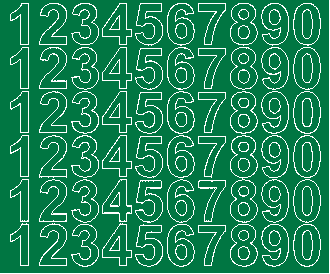 Cyfry samoprzylepne 3 cm zielone z połyskiem