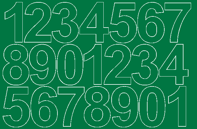 Cyfry samoprzylepne 10 cm zielone z połyskiem