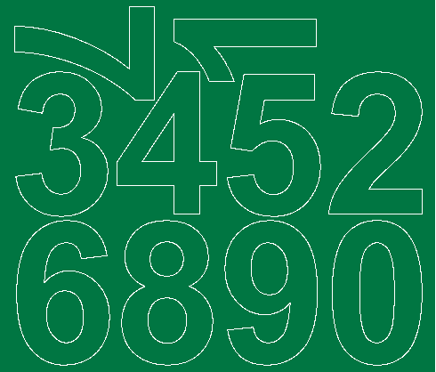 Cyfry samoprzylepne 8 cm zielone z połyskiem