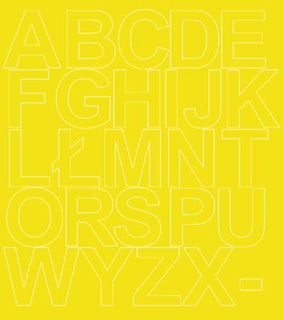 Litery samoprzylepne 10 cm żółte z połyskiem